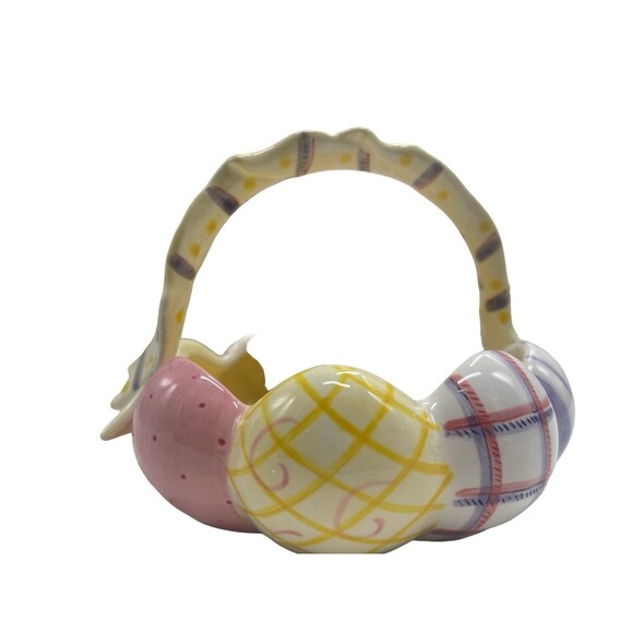 Fitz & Floyd Easter Basket w/ Bunny & Colored Eggs "A GOOD EGG" Essentials Bowl - Picture 5 of 16